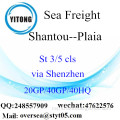 Pengangkutan laut Port Shantou penghantaran ke Plaia